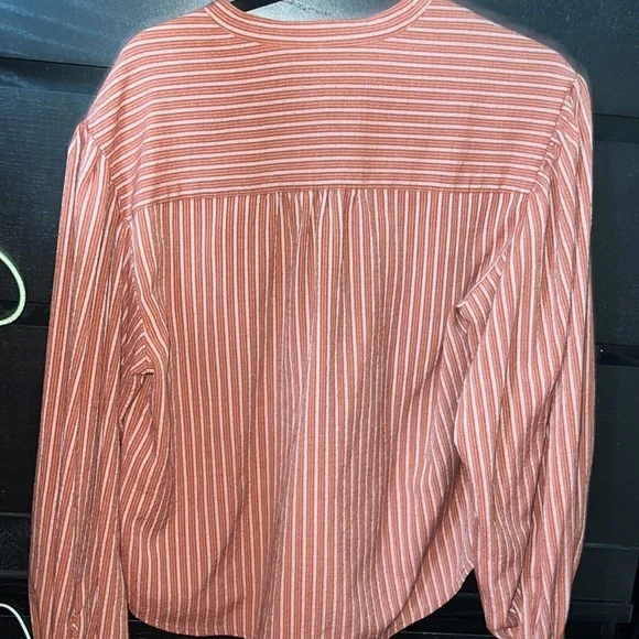 Treasure & Bond Red Stripe Shirred Balloon Sleeve Blouse - Picture 4 of 4